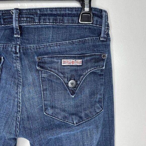 HUDSON Womens Carly Straight Flap-Pockets Jeans Sz 25 Raw-Hem Stretch Low-Rise - Picture 6 of 10